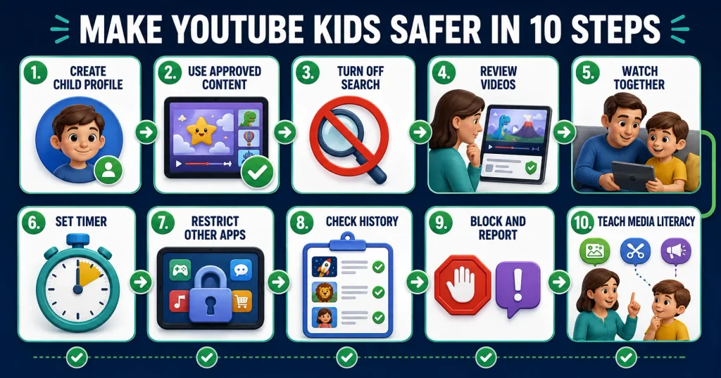 Steps parents can follow to make YouTube Kids safer